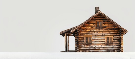 Wall Mural - Wooden house log cabin. Copy space image. Place for adding text and design