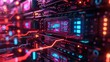 © rajagambar99 - photo illustration of  server rack in a data center , security, networking, hacking. 16:9