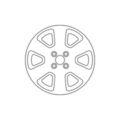 Wall Mural - Car wheel line icon. Vector illustration