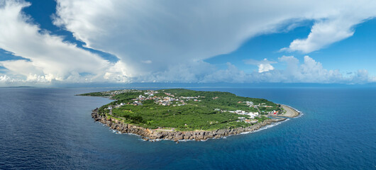 Aerial view of Xiao Liuqiu island in Taiwan
