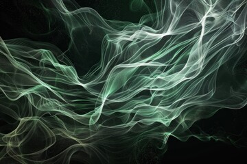 Wall Mural - Digital generated image of green infinity covered by organic turbulent splines on black background.