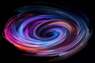 Wall Mural - Digital generated image of multi coloured oval shape starting being turbulent.