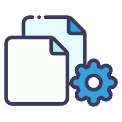 Canvas Print - file document with gear setting icon