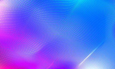 Fototapete - Abstract wave moving dots flow particles background. 3d wave point fractal grid science futuristic audio visualization. Artificial intelligence. Big data. technology, science, music. Tech Vector EPS10