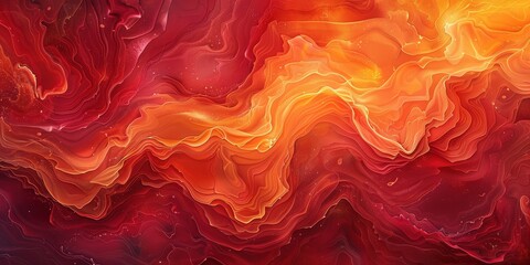 Abstract Red and Orange Swirling Design