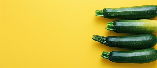 Wall Mural - Fresh zucchini on pastel background  Food  Isolated. Copy space image. Place for adding text and design