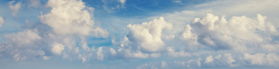 Wall Mural - blue sky with clouds. cloudy sky background. horizontal banner