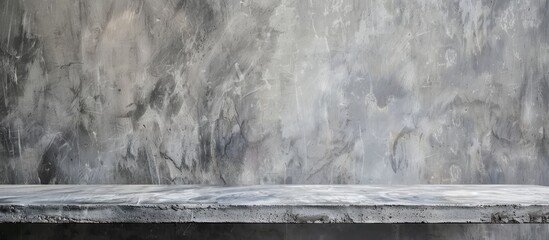 Aufkleber - empty desk with concrete texture or cement wall texture abstract background. copy space image. place