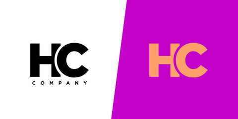 Aufkleber - Letter H and C, HC logo design template. Minimal monogram initial based logotype.
