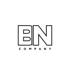 Wall Mural - Letter B and N, BN logo design template. Minimal monogram initial based logotype.
