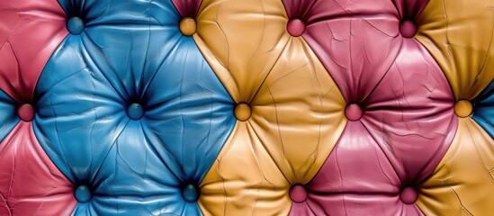 Sticker - Colorful of upholstery leather pattern background. Copy space image. Place for adding text and design