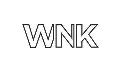 Poster - WNK logo design template with strong and modern bold text. Initial based vector logotype featuring simple and minimal typography. Trendy company identity.