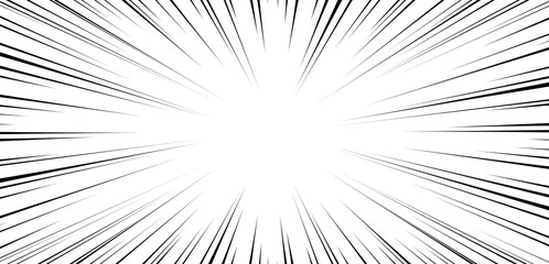 Fast speed lines on white background. Anime comic speed lines movement effect. PNG.