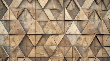 Wall Mural - Geometric Wooden Wall Paneling