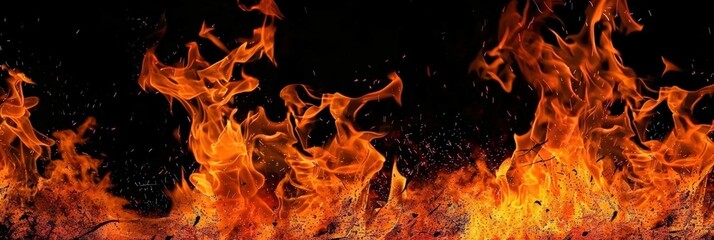 Wall Mural - Fiery Inferno: A Dance of Flames