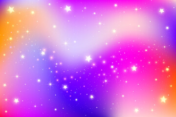 Wall Mural - purple gradient sky with stars. abstract night space. vector universe mesh background. magic vibrant