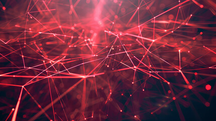 Fototapete - Abstract technology and science background. Mesh or network with lines and geometric shapes