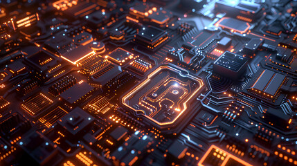Poster - futuristic server/abstract background circuit board futuristic server. can be used as digital dynami