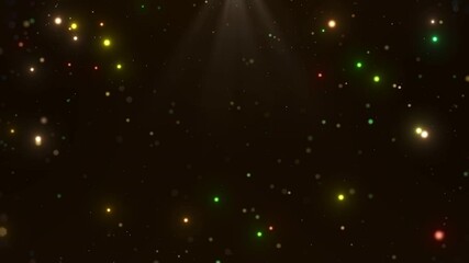 Poster - Sparkling particles scattered on a dark background.