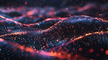Poster - data fields on blockchains. connecting lines in the network. concept of ai technology, digital commu