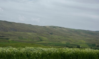 landscape with hills and mountains 