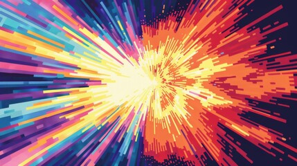 Wall Mural - Colorful Digital Burst Background Explosion