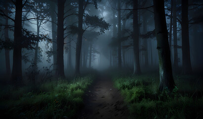 Poster - A gloomy mystical forest