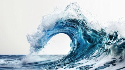 Sticker - Ocean wave, water splash isolated on white background.