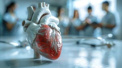 Poster - A medical emergency response to heart disease, highlighting the associated health risks and essential intervention strategies within the health concept. Generative AI.