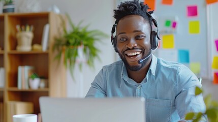 Wall Mural - The man with a headset