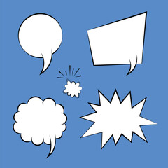 Poster - Set of comic dialog box. Set of comic speech balloon. speak bubble text, chatting box, message box. vector illustration
