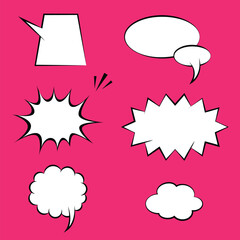 Poster - Set of boom comic speech bubble. text, thought, talk, message, dialogue. empty bubbles. vector illustration