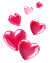 Wall Mural - 3d red heart png element set on transparent background