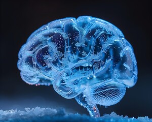 Poster - Crystalline Ice Brain  An Intricate Icy Representation of the Human Mind s Cognitive Power