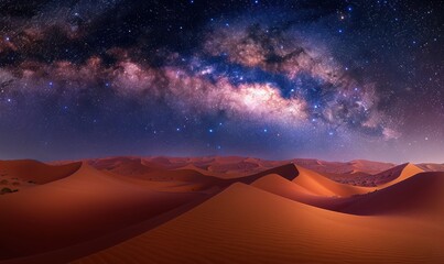 Amazing milky way over the sand dunes of Sahara Desert - Sahara, Morocco