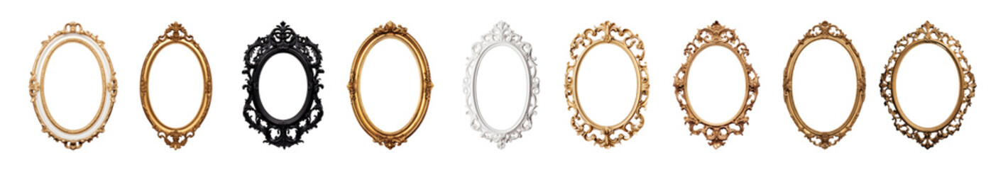 Wall Mural - picture frame png element set on transparent background
