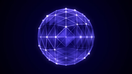 Wall Mural - futuristic sphere of particles and lines. network connection big data. abstract technology backgroun