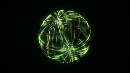 Wall Mural - futuristic sphere of particles and lines. network connection big data. abstract technology backgroun