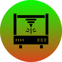 Sticker - Laser Cutting Machine Icon