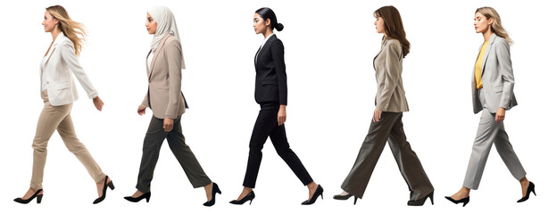 Poster - Diverse women walking set