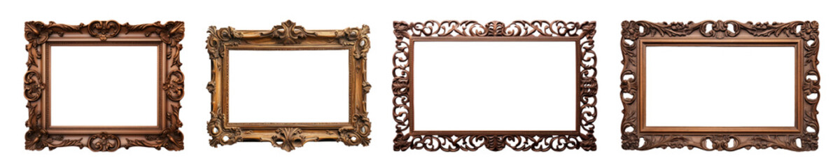 Poster - Rectangle wooden vintage frame set