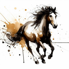 Wall Mural - Abstract watercolor illustration of a horse, with soft colors
