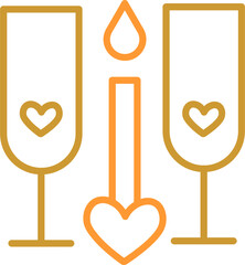 Poster - Two Glasses Romantic Vector Icon