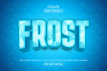 Wall Mural - Frost ice 3d text style, editable text effect design template