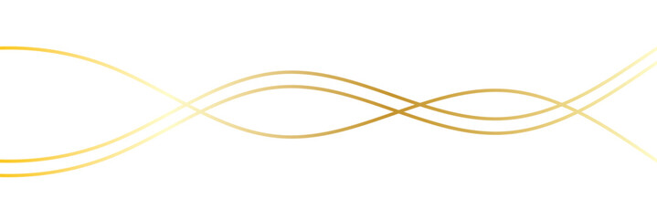 Wall Mural - Golden wavy line, gold curved line, Vector illustration. EPS 10