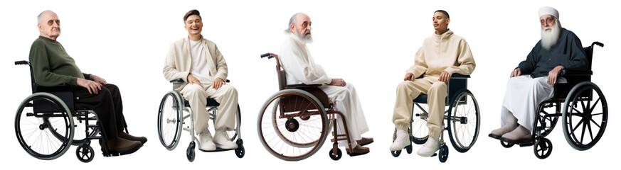 Wall Mural - Man wheelchair sitting adult set