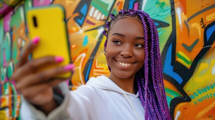 Wall Mural - The girl taking selfie