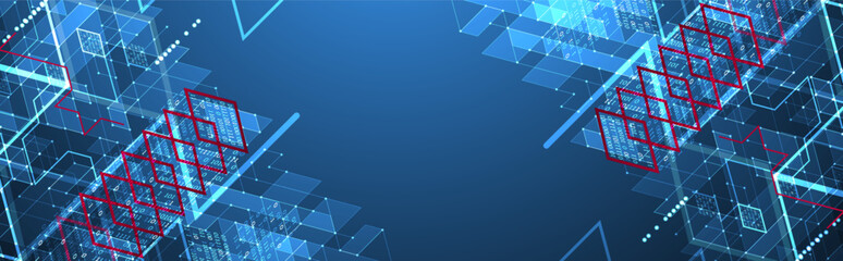 Aufkleber - Isometric big data processing concept, cloud database. Abstract technology background. Vector illustration