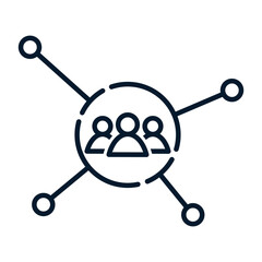 Poster - Social network connection and global business communication concept. Vector icon isolated on white background