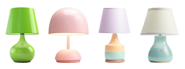 Poster - Cute pastel lamps furniture set